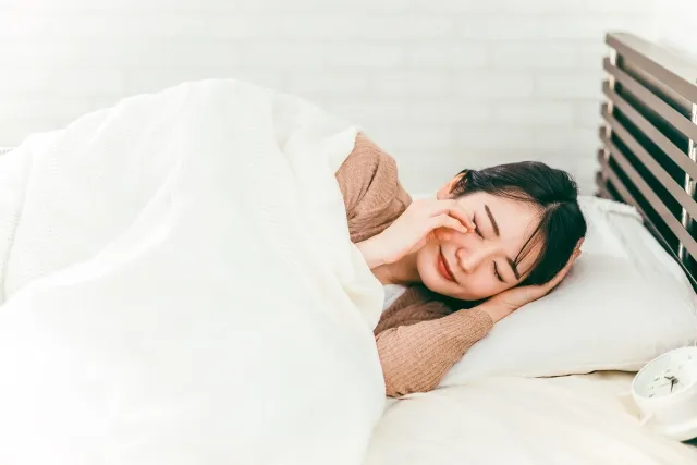 睡眠時間を7時間以上寝る！