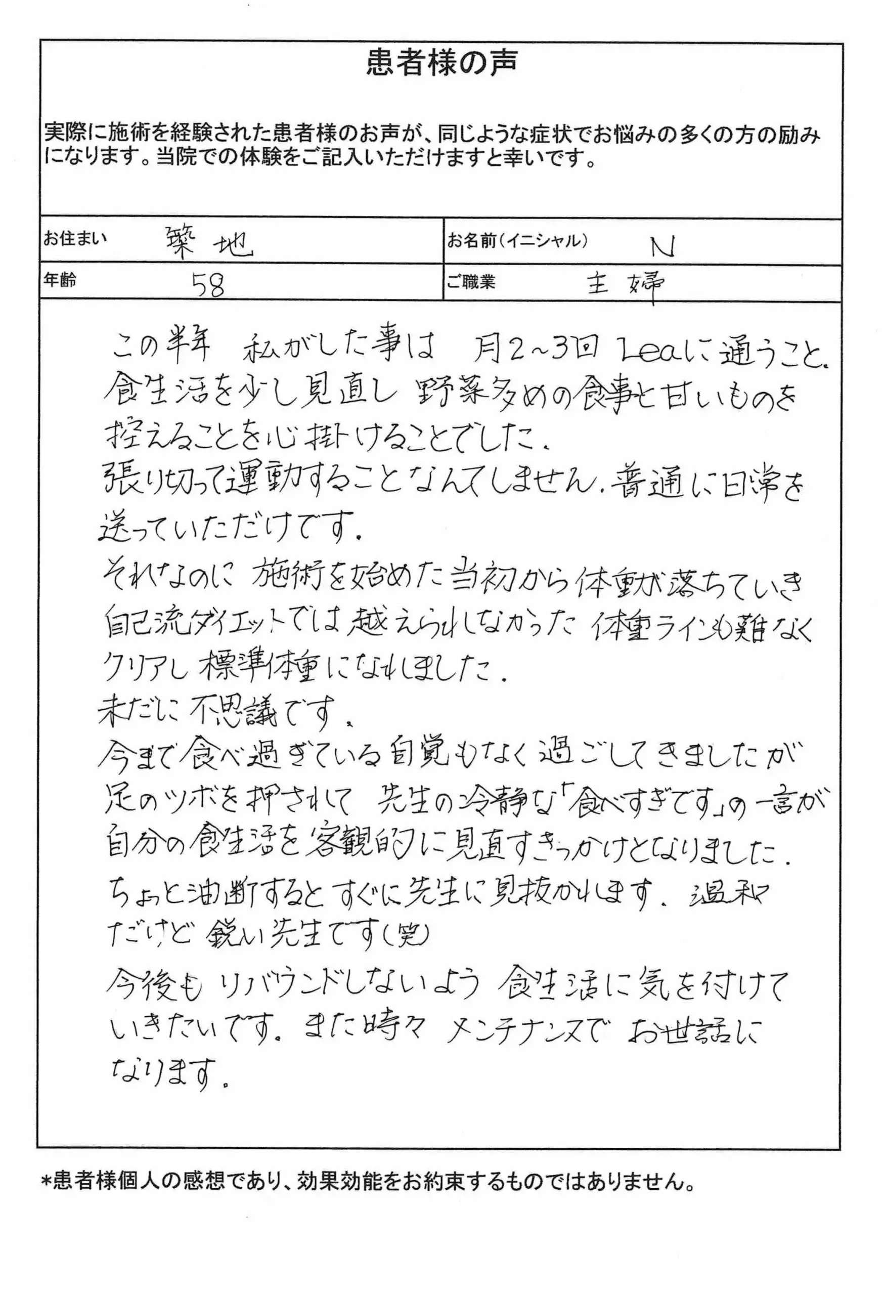 患者様の声